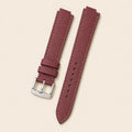 Burgundy Epsom Middle Cut Leather Watch Strap leather watch strap, flat lay