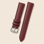 Burgundy Pueblo Leather Watch Strap leather watch strap, flat lay