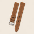 Camel Nubuck Leather Watch Strap leather watch strap, flat lay