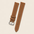 Camel Nubuck Leather Watch Strap leather watch strap, flat lay