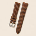 Caramel Brown Lizard Leather Watch Strap leather watch strap, flat lay
