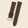 Chocolate Brown Canvas Watch Strap leather watch strap, flat lay
