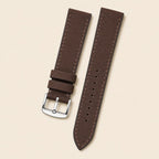 Chocolate Brown Canvas Watch Strap leather watch strap, flat lay