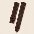 Chocolate Brown Suede Leather Watch Strap leather watch strap, flat lay