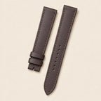 Chocolate Brown Swift Leather Watch Strap leather watch strap, flat lay