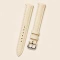 Cream Alligator Leather Watch Strap leather watch strap, flat lay
