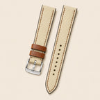 Cream Canvas Watch Strap leather watch strap, flat lay