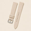 Cream Nubuck Leather Watch Strap leather watch strap, flat lay