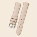 Cream Saffiano Leather Watch Strap leather watch strap, flat lay