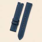 Dark Blue Togo Leather Watch Strap leather watch strap, flat lay