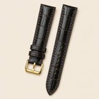 Dark Brown & Chocolate Alligator Leather Watch Strap leather watch strap, flat lay