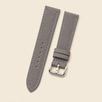 Dark Brown Nubuck Leather Watch Strap leather watch strap, flat lay