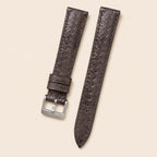 Dark Brown Sea Snake Leather Watch Strap leather watch strap, flat lay