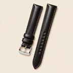 Dark Brown Shell Cordovan Leather Watch Strap leather watch strap, flat lay