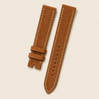 Dark Brown Suede Leather Watch Strap leather watch strap, flat lay