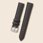 Dark Brown Togo Leather Watch Strap leather watch strap, flat lay