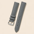 Dark Gray Nubuck Leather Watch Strap leather watch strap, flat lay