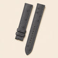 Dark Gray Ostrich Leather Watch Strap leather watch strap, flat lay