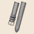Dark Gray Suede Leather Watch Strap leather watch strap, flat lay