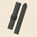 Dark Green Python Leather Watch Strap leather watch strap, flat lay