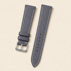 Dark Grey Epsom Leather Watch Strap leather watch strap, flat lay