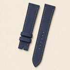 Dark Navy Blue Nubuck Leather Watch Strap leather watch strap, flat lay