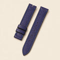 Dark Navy Blue Sea Snake Leather Watch Strap leather watch strap, flat lay