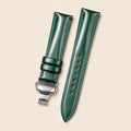 Emerald Green & Green Shell Cordovan Leather Watch Strap leather watch strap, flat lay