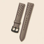 Etoupe & Black Rally Racing Epsom Leather Watch Strap leather watch strap, flat lay