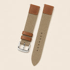 Etoupe Canvas Watch Strap leather watch strap, flat lay