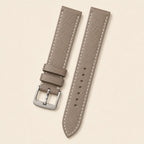 Etoupe Epsom Leather Watch Strap leather watch strap, flat lay