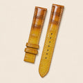 Faded Tan Brown Alligator Leather Watch Strap leather watch strap, flat lay