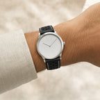 Classic Rally Racing Epsom Leather Watch Strap worn on the wrist