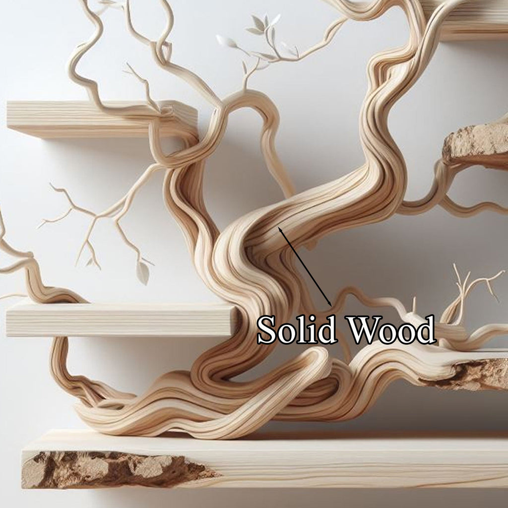 Live Edge Tree Branch Floating Shelf, 80 Inch Wall Display - view 2