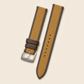 Golden & Pearl White Epsom Leather Watch Strap leather watch strap, flat lay