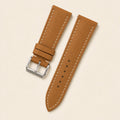 Golden Brown Epsom Leather Watch Strap leather watch strap, flat lay