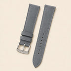Graphite Grey Suede Leather Watch Strap leather watch strap, flat lay