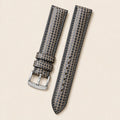 Gray & Black Lizard Leather Watch Strap leather watch strap, flat lay