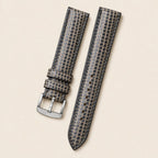 Gray & Black Lizard Leather Watch Strap leather watch strap, flat lay