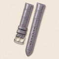 Gray & Grey Alligator Leather Watch Strap leather watch strap, flat lay