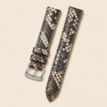 Gray Python Leather Watch Strap leather watch strap, flat lay