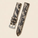 Gray Python Leather Watch Strap leather watch strap, flat lay