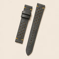 Gray Rally Pueblo Leather Watch Strap leather watch strap, flat lay