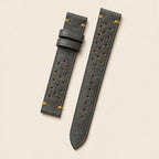 Gray Rally Pueblo Leather Watch Strap leather watch strap, flat lay