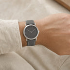 Gray Sailcloth Canvas Watch Strap worn on the wrist