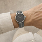 Gray Stingray Leather Watch Strap worn on the wrist