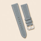 Gray Togo Leather Watch Strap leather watch strap, flat lay