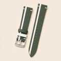 Green & White Epsom Leather Watch Strap leather watch strap, flat lay