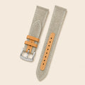 Green Grey & Tan Canvas Watch Strap leather watch strap, flat lay