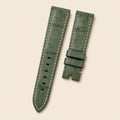 Green Nubuck Leather Watch Strap leather watch strap, flat lay